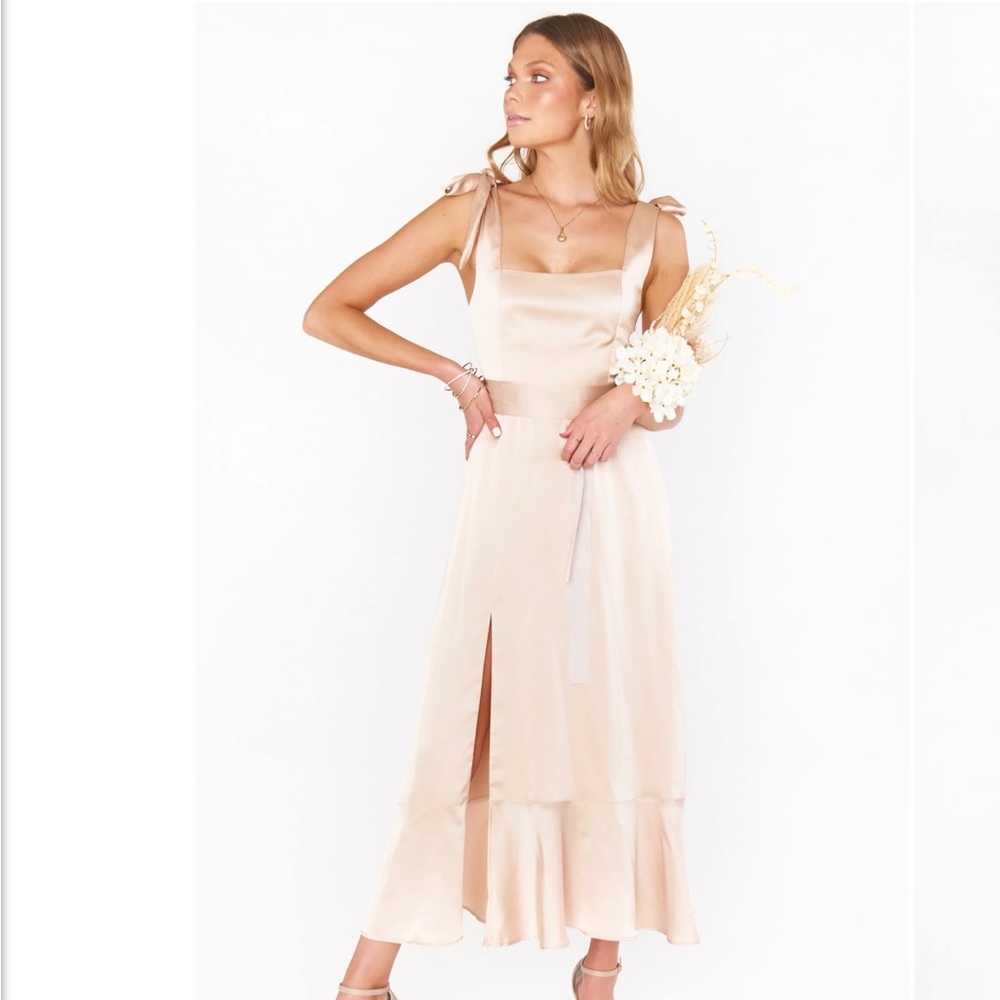 Size 4 Show Me Your MuMu Champagne colored bridesmaid dress!